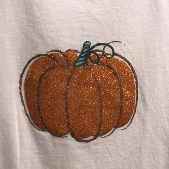 🌎 $35 SALE 🌎 NWOT J. Crew Factory Glitter pumpkin graphic tee - Picture 4 of 8